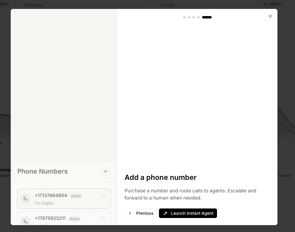 Instant Agent button in the Link AI dashboard