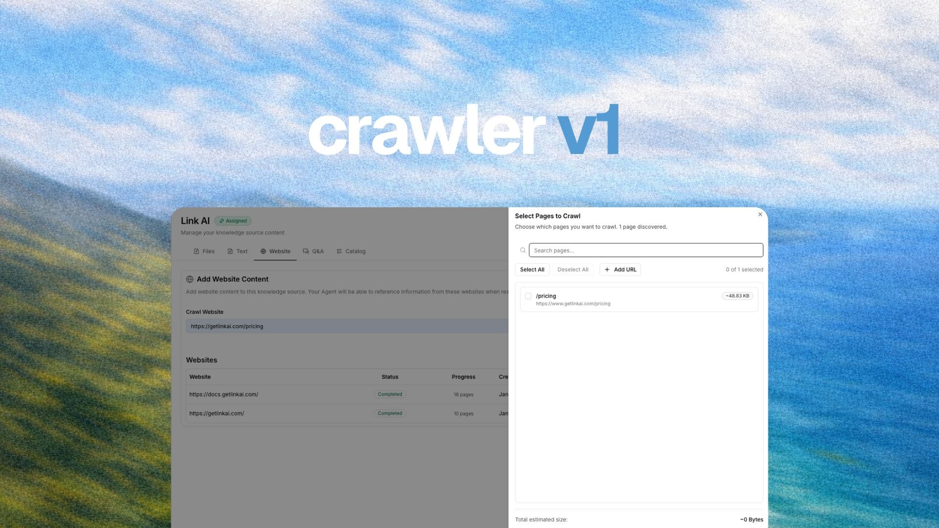 Selective Web Crawler for Agent Memory